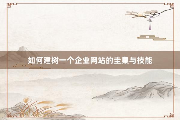 如何建树一个企业网站的圭臬与技能