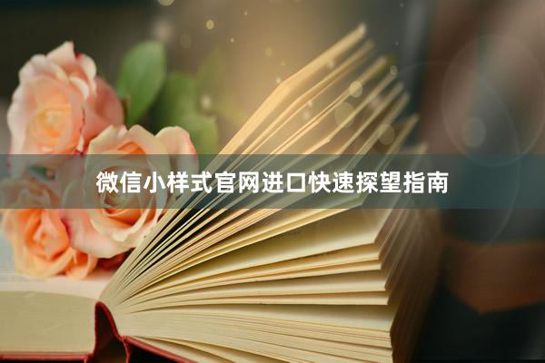 微信小样式官网进口快速探望指南